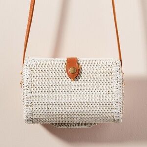 NWOT Anthropolagie white rattan purse